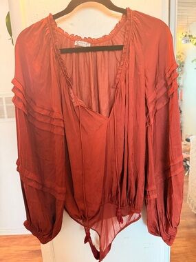 Intimately by Free People Rust Long-Sleeve Bodysuit